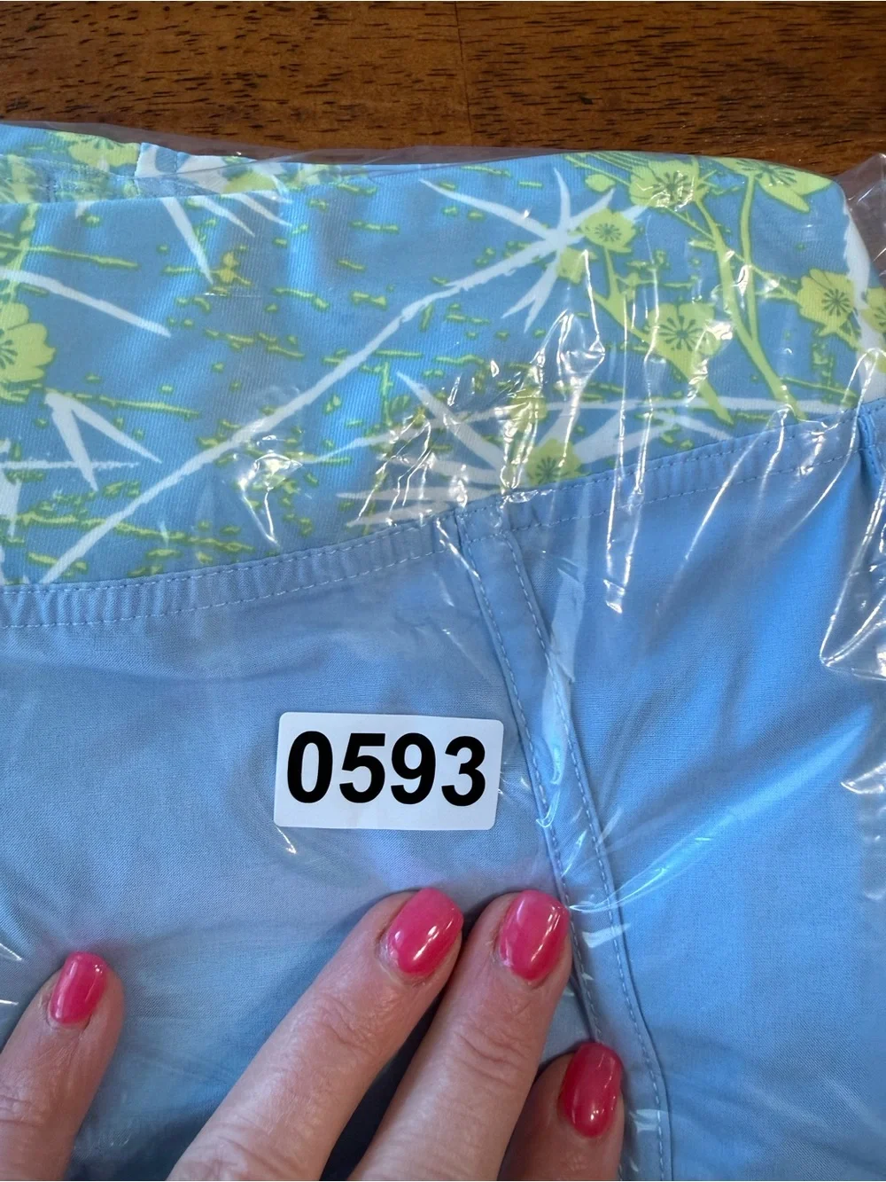 Brooks Women’s Running Skort Light Blue w/ Green Floral Waistband Pleated size L - Picture 10 of 10